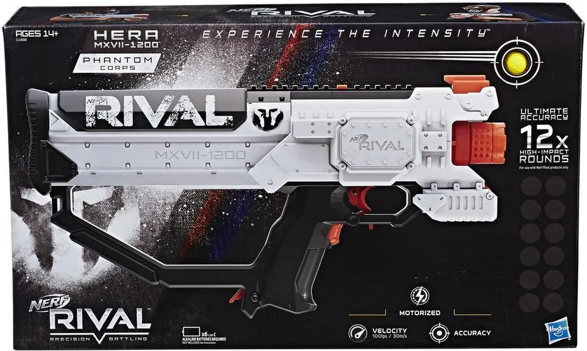 Nerf Rival Hera MXVII-1200 - Oranje/Rood/Wit/Zwart/Blauw