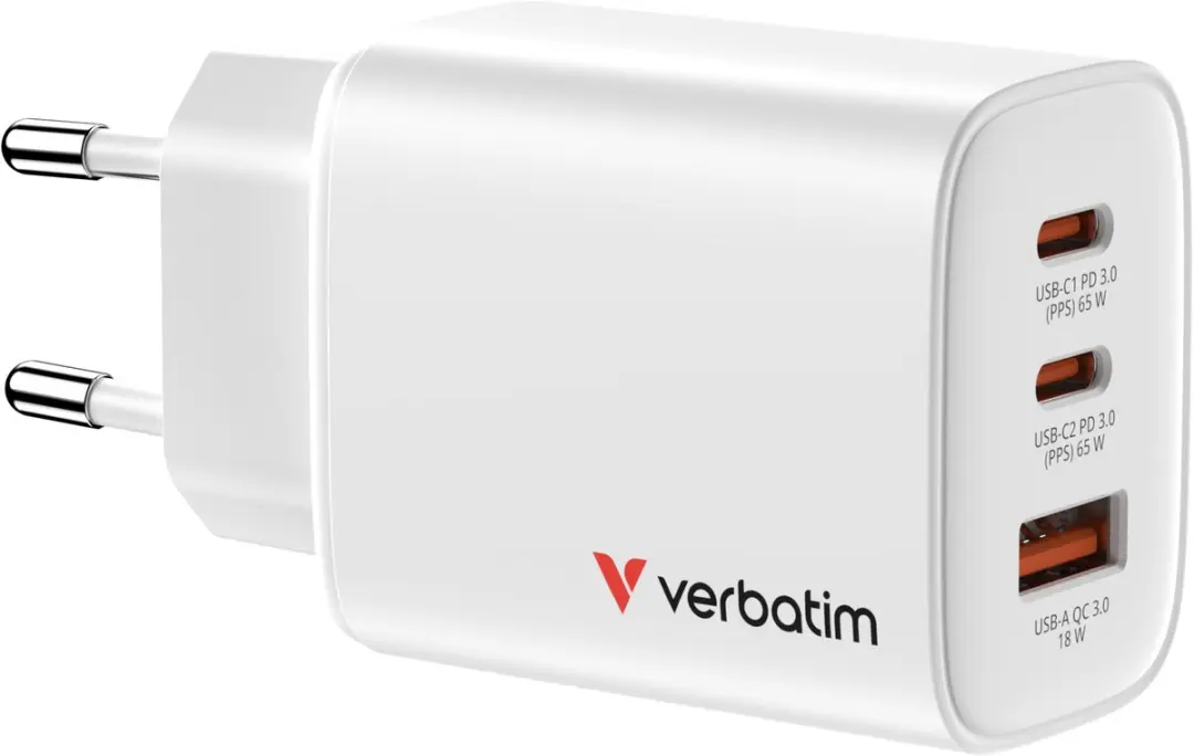 Verbatim Essentials GaN 65W Oplader 023942323532