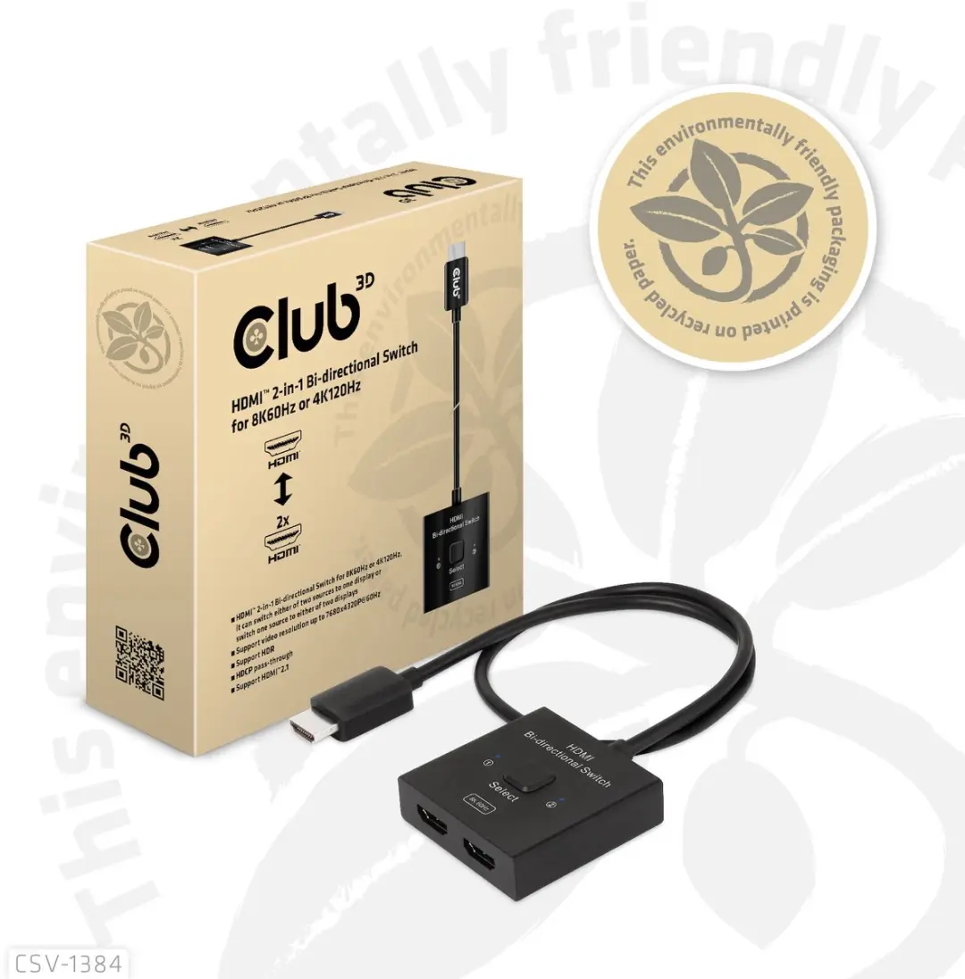 Club 3D CSV-1384 HDMI 2-in-1 Switch