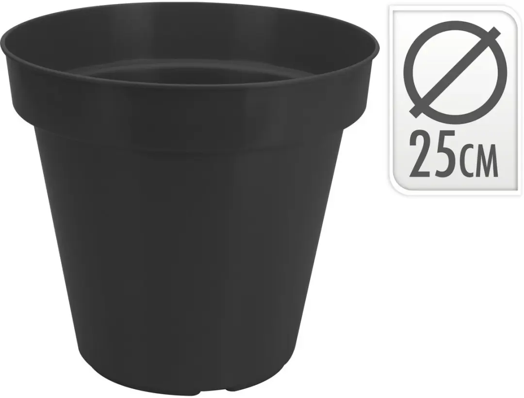 Microfix Bloempot Kunststof 25cm - 5L - Zwart
