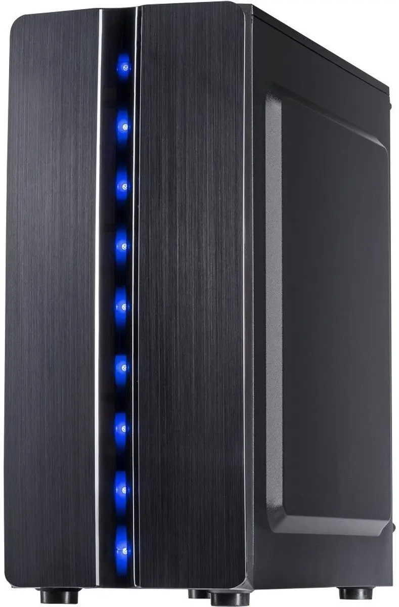 Inter-Tech Thunder Blue Light Midi Tower - Zwart