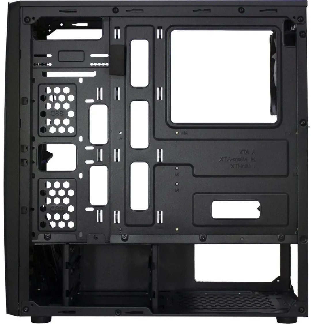 Inter-Tech Thunder Blue Light Midi Tower - Zwart