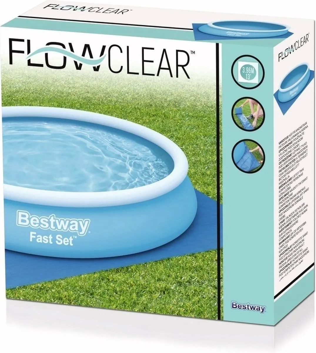 Bestway Ondervloer Zwembad Grondzeil 396x396cm - Blauw - afbeelding 6 van 6