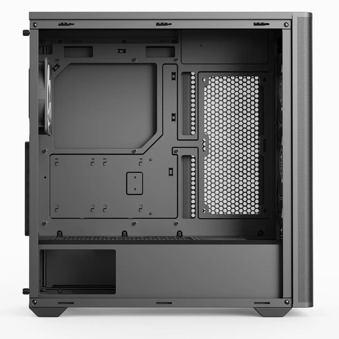 Aerocool D501A Midi Tower - Zwart/Hout