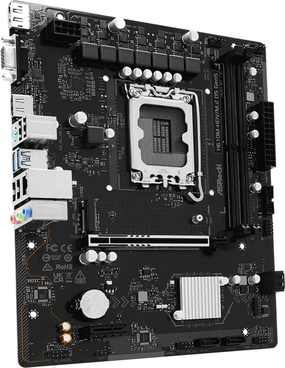 ASRock H610M-HDV/M.2 D5 Gen5 Moederbord - microATX