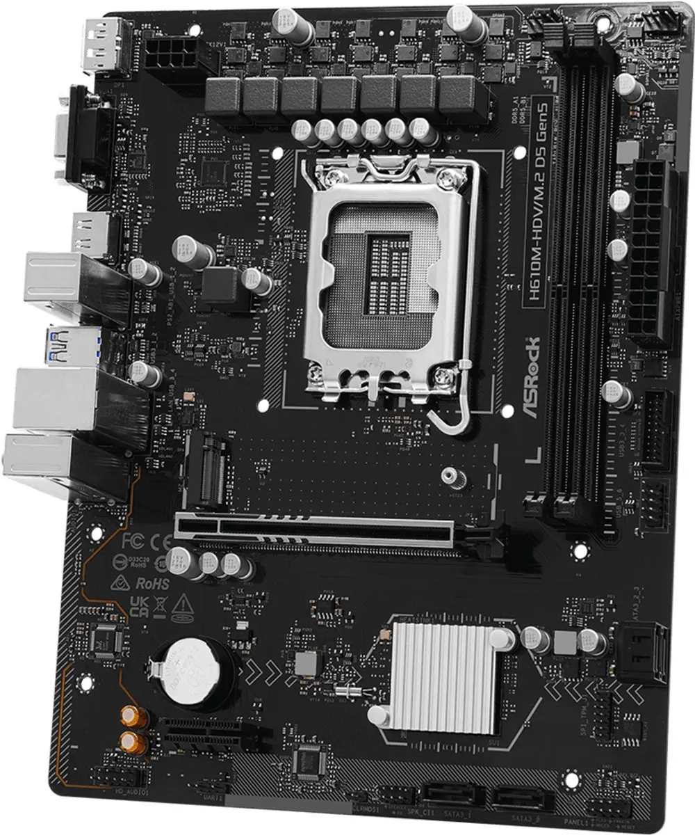 ASRock H610M-HDV/M.2 D5 Gen5 Moederbord - microATX