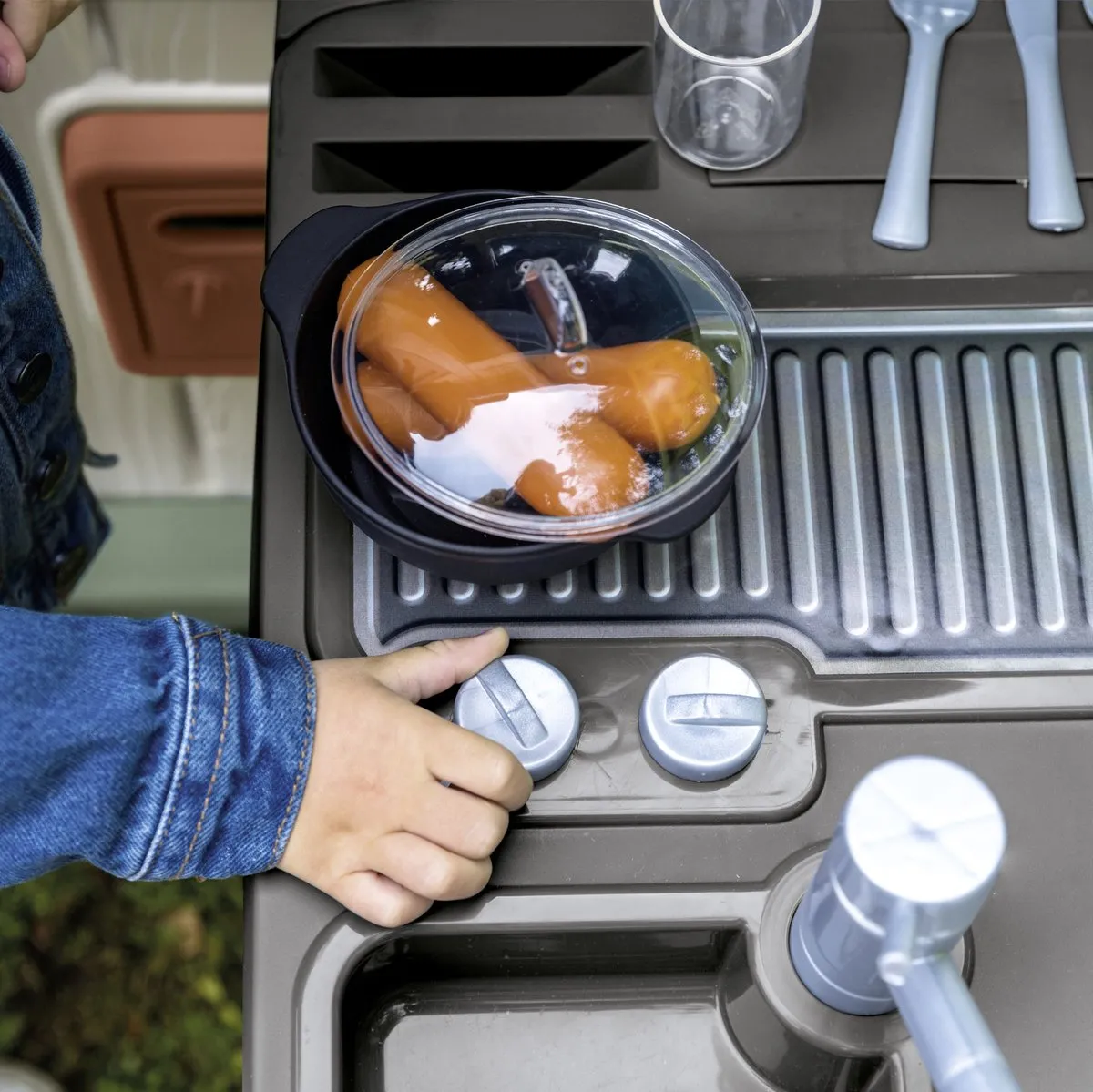 Smoby Life Zomerkeuken Accessoires Speelhuis 7600810926WEB - Groen/Grijs/Wit