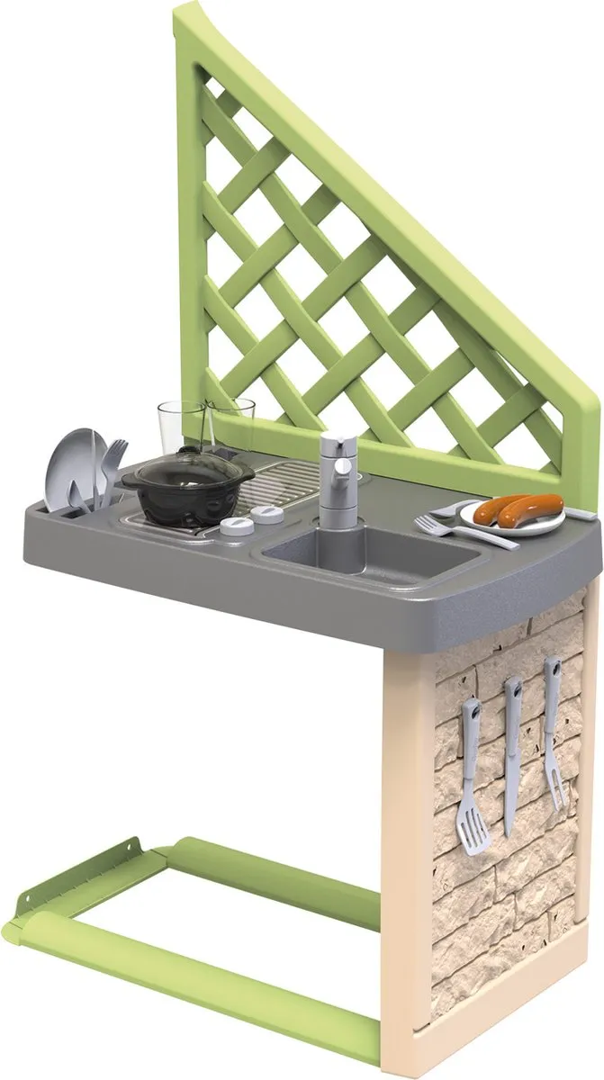 Smoby Life Zomerkeuken Accessoires Speelhuis 7600810926WEB - Groen/Grijs/Wit