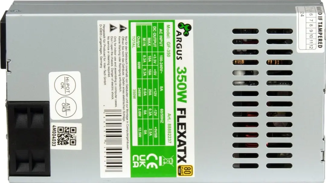 Inter-Tech GF-350 Voeding 350W - 20+4 pin ATX - Zilver