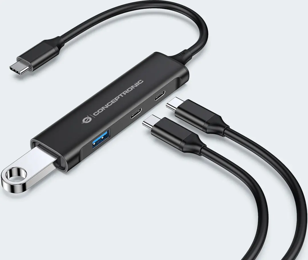 Conceptronic HUBBIES12B USB-Hub 4 Poorten - USB-C 5Gbps - Zwart - afbeelding 6 van 6