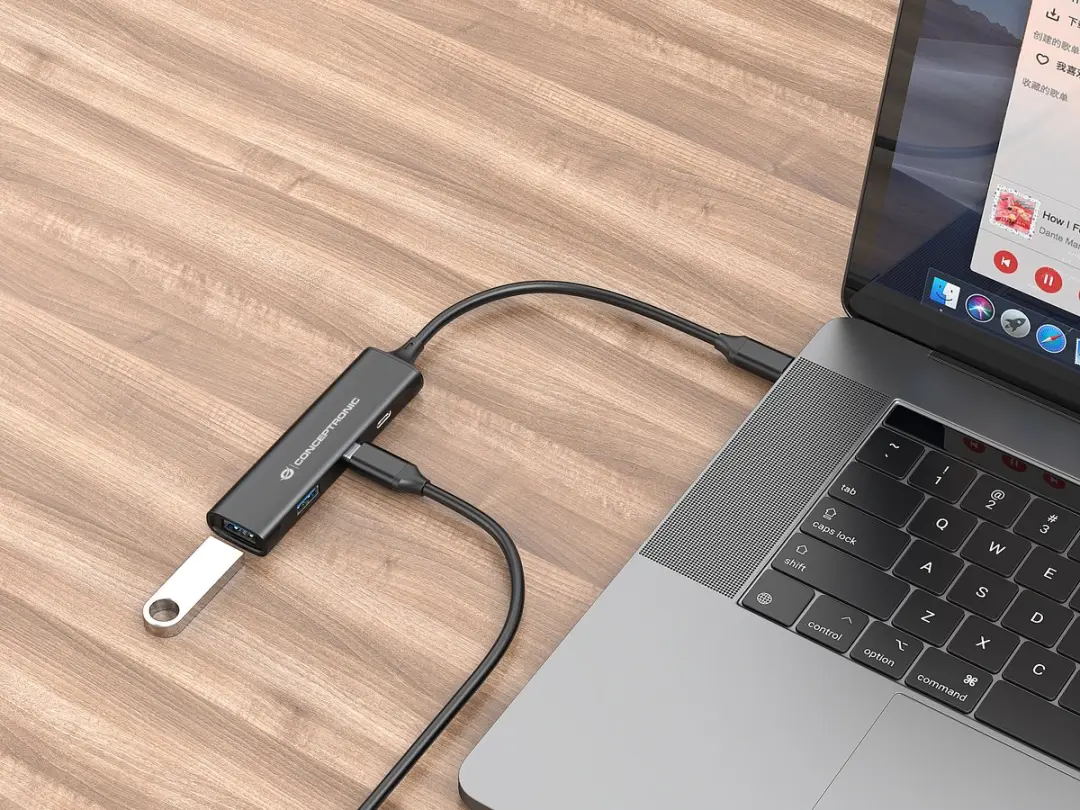 Conceptronic HUBBIES12B USB-Hub 4 Poorten - USB-C 5Gbps - Zwart