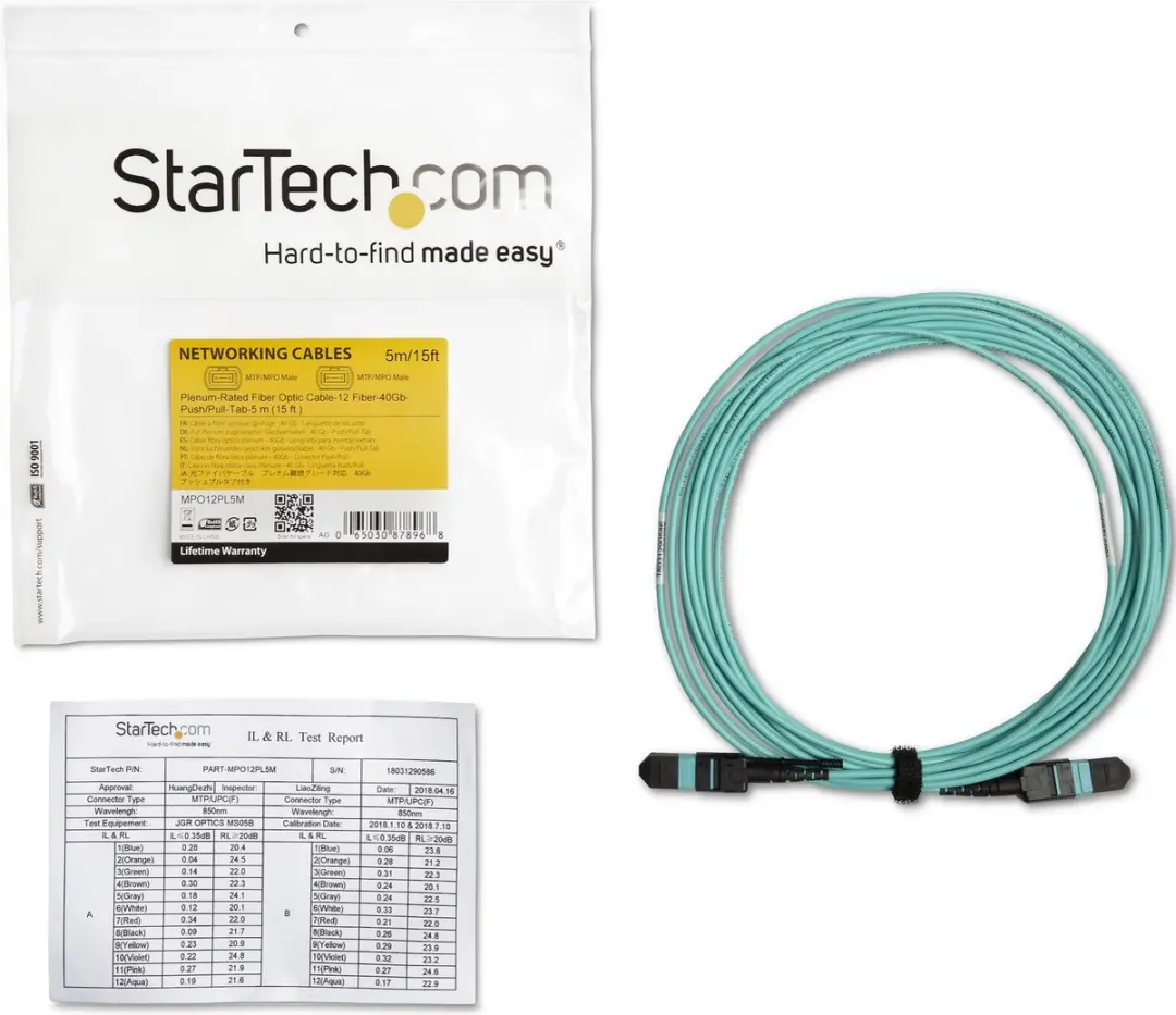 Startech MPO12PL5M Glasvezelkabel 5m OM3 MPO/MTP - 12 Ader