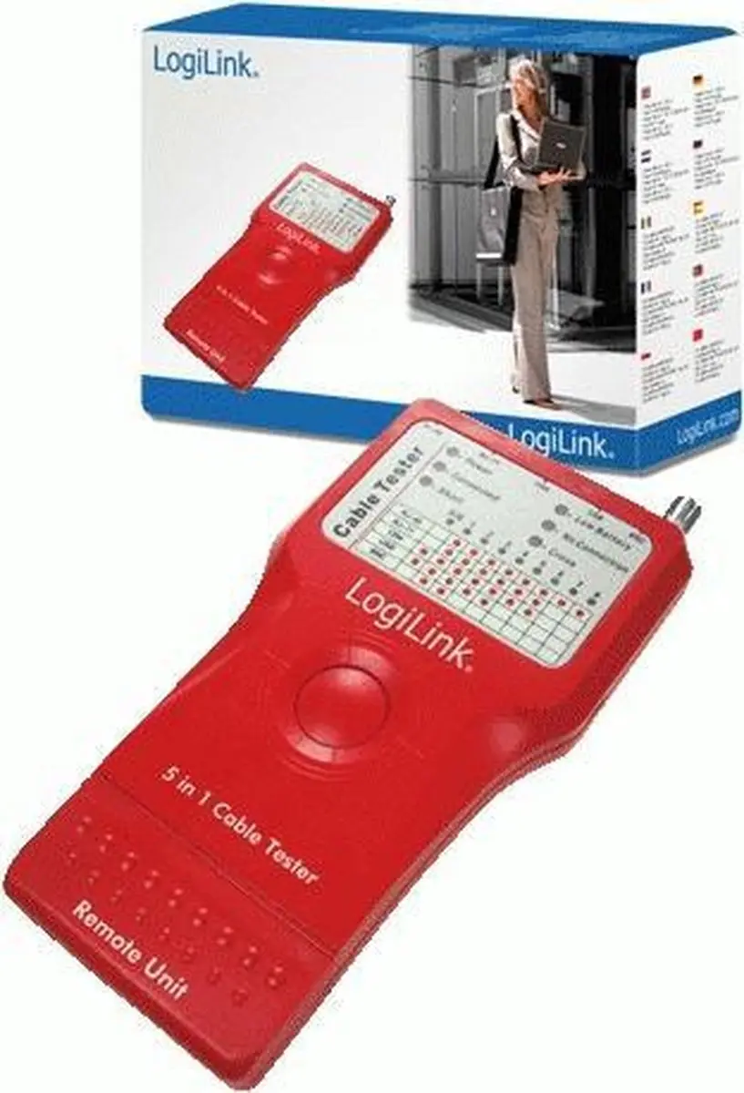 Logilink 130334 Kabeltester 5-in-1 - Rood