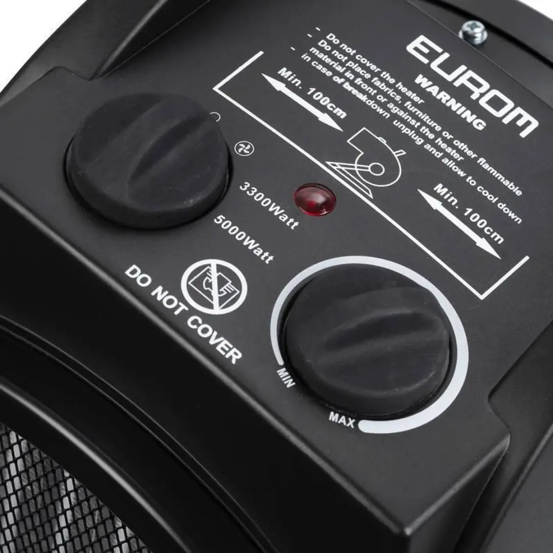 Eurom Keramische Ventilatorkachel 5000W 370217 - Zwart