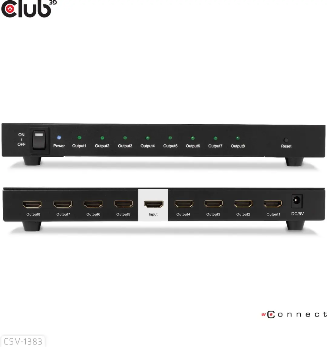 Club3D CSV-1383 HDMI Splitter 1x8 - 4K60Hz - afbeelding 6 van 6