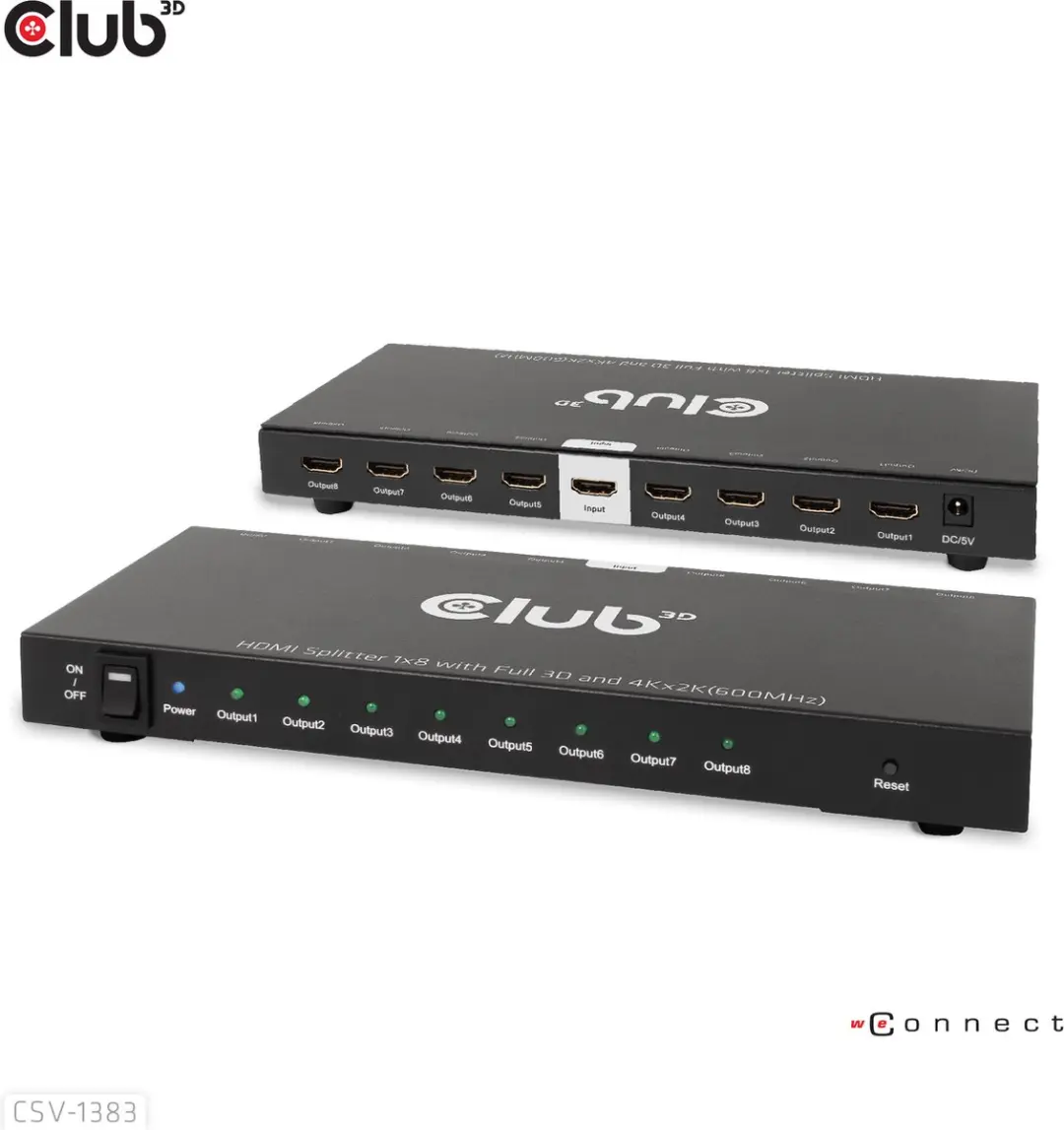 Club3D CSV-1383 HDMI Splitter 1x8 - 4K60Hz