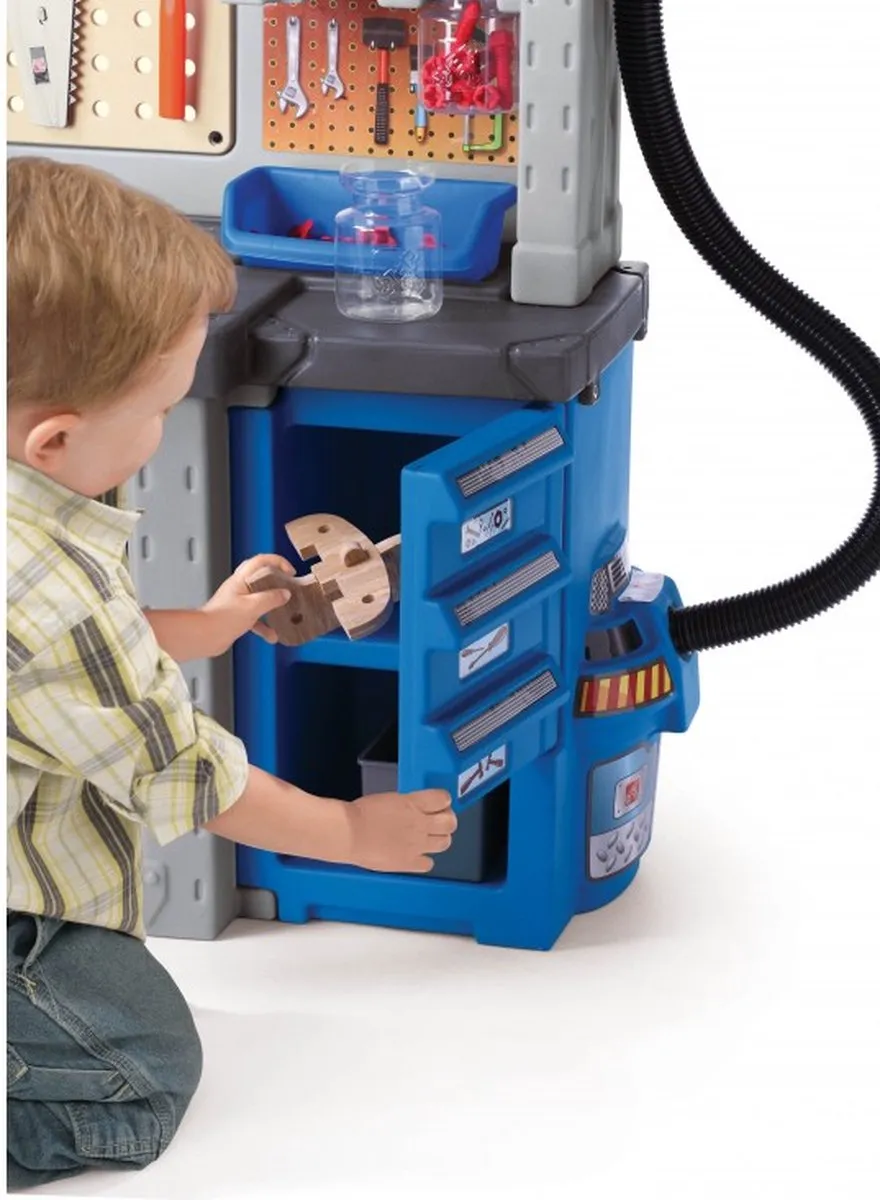 Step2 Deluxe Workshop Speelgoedwerkbank - 50-delige set - Grijs/blauw