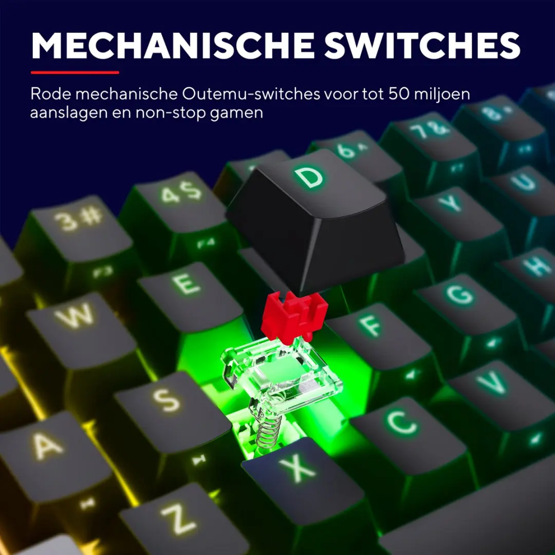Trust GXT 867 Acira Gaming Toetsenbord - 60% Mechanisch RGB - AZERTY