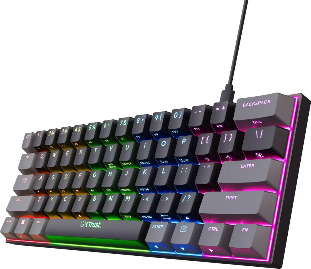 Trust GXT 867 Acira Gaming Toetsenbord - 60% Mechanisch RGB - AZERTY