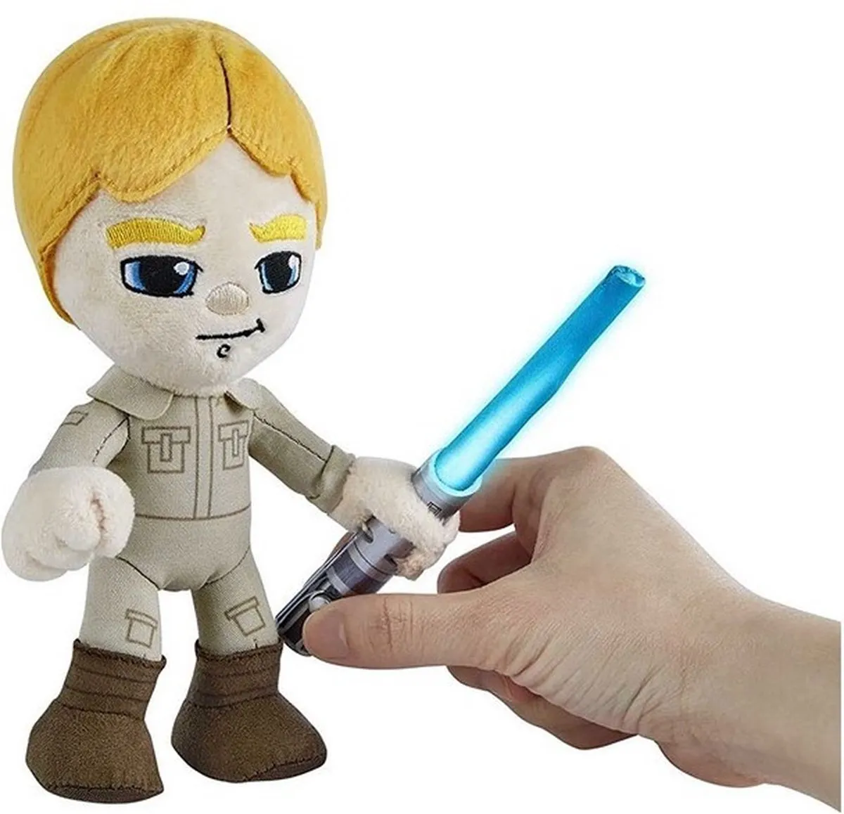 Star Wars Pluche Luke Skywalker met Lichtzwaard - Grijs