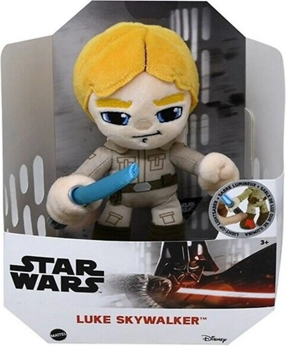 Star Wars Pluche Luke Skywalker met Lichtzwaard - Grijs