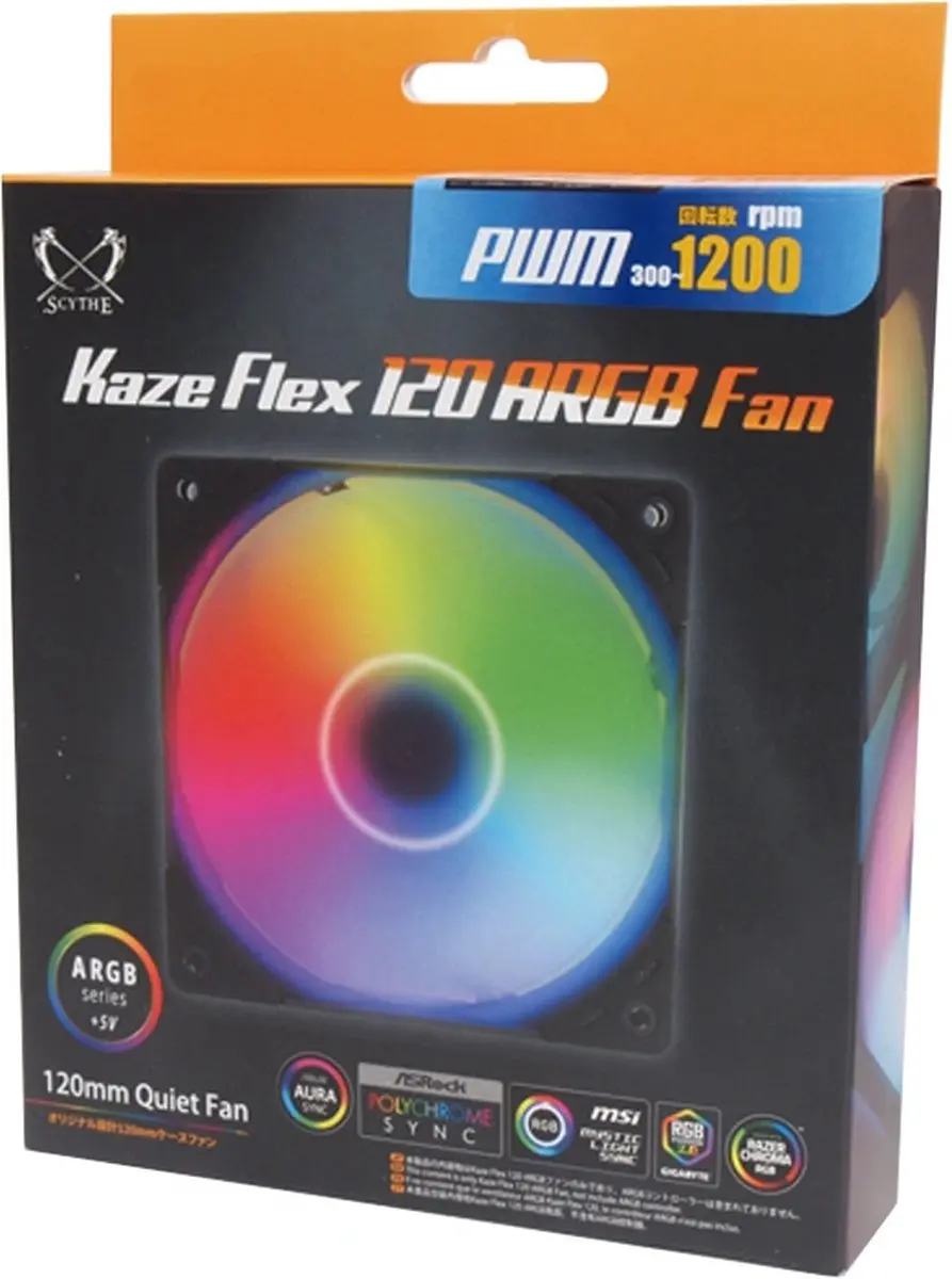 Scythe Kaze Flex 120mm ARGB Ventilator KF1225FD18AR-P - Zwart