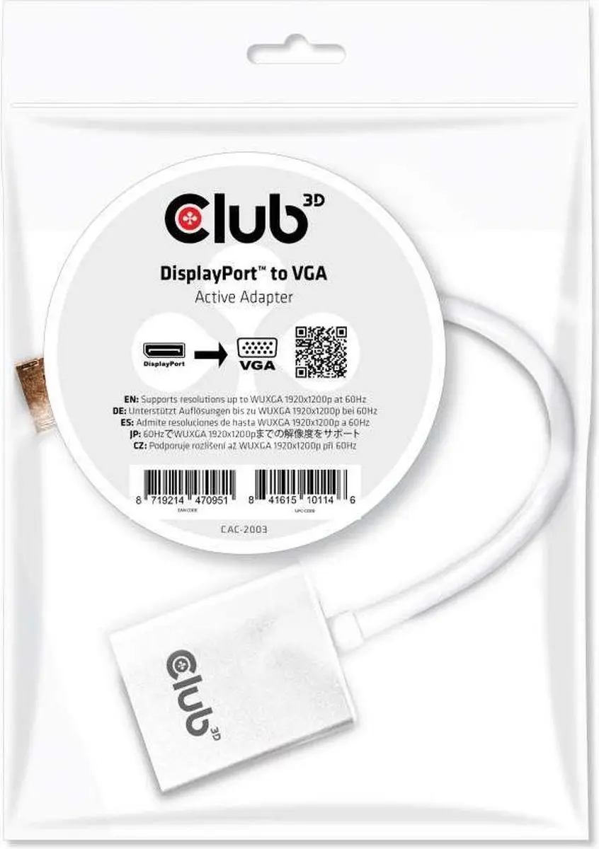 Club3D CAC-2003 DisplayPort naar VGA Adapter