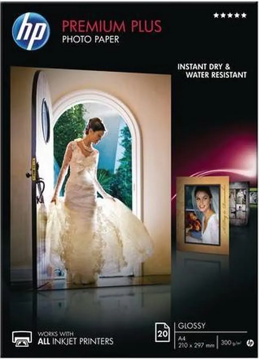 HP Premium Plus Glanzend Fotopapier CR672A - 20 Vel A4