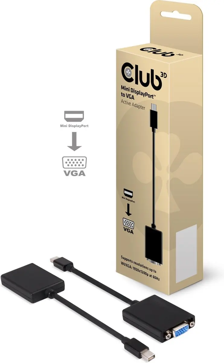 Club3D CAC-1103 Mini DisplayPort naar VGA Adapter