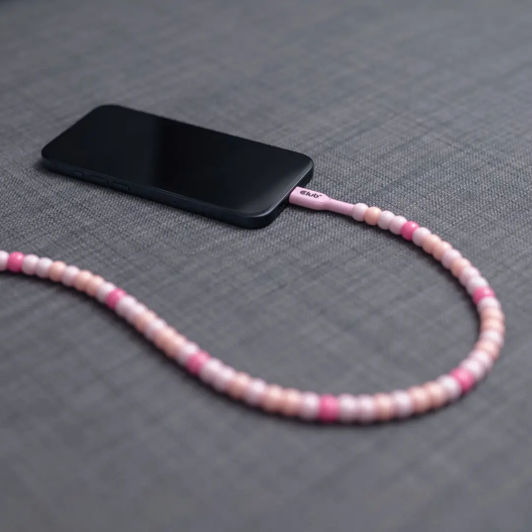 Club3D USB-C Kralenkabel CAC-3010 - Roze