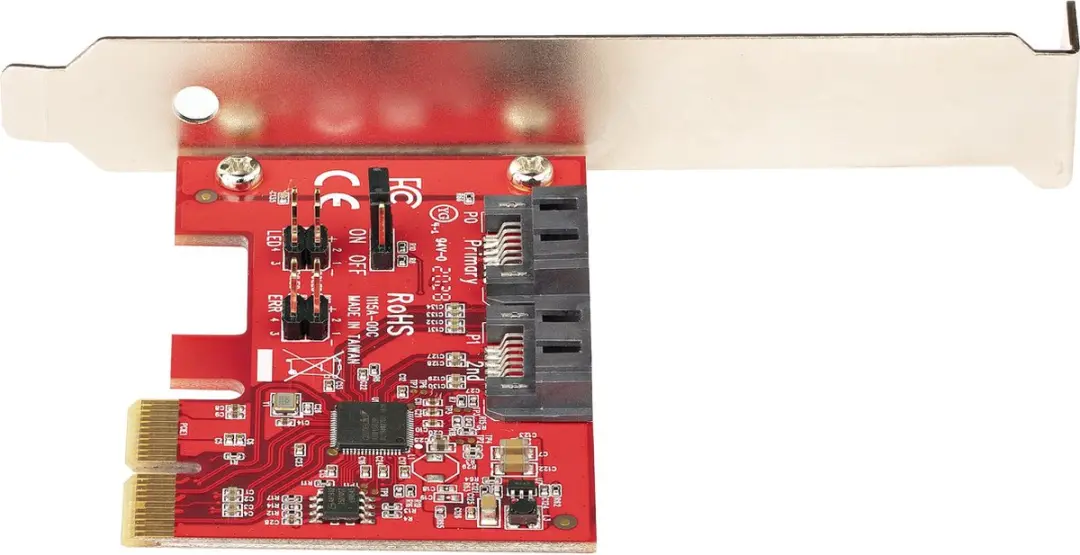 Startech 2P6GR-PCIE-SATA-CARD RAID Controller - Rood