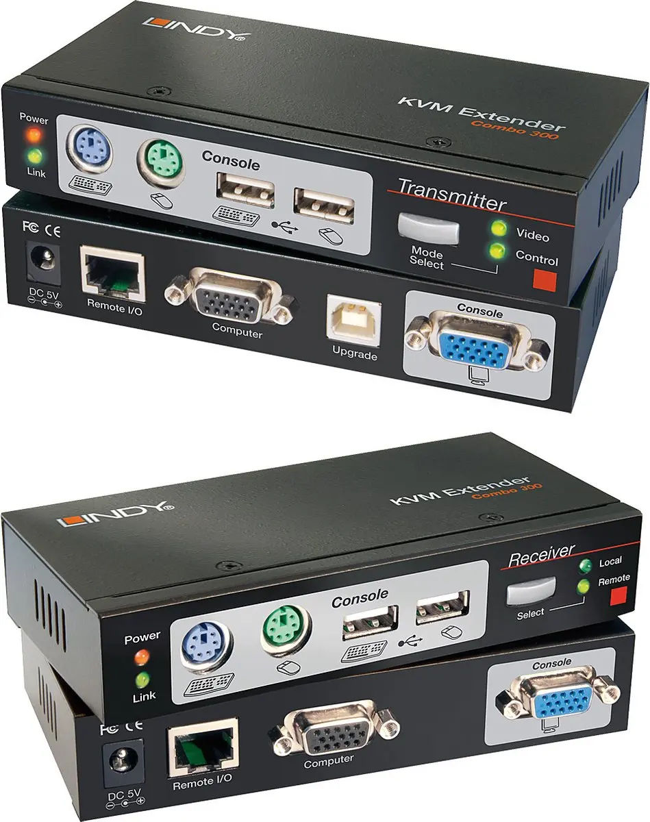 Lindy 39378 Cat.5 KVM Extender - 300m