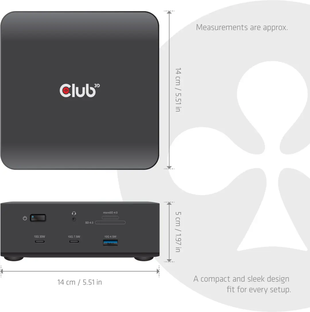 Club 3D 13-1 Thunderbolt 5 Docking Station M.2 - 2x HDMI 8K60Hz - 180W - Zwart