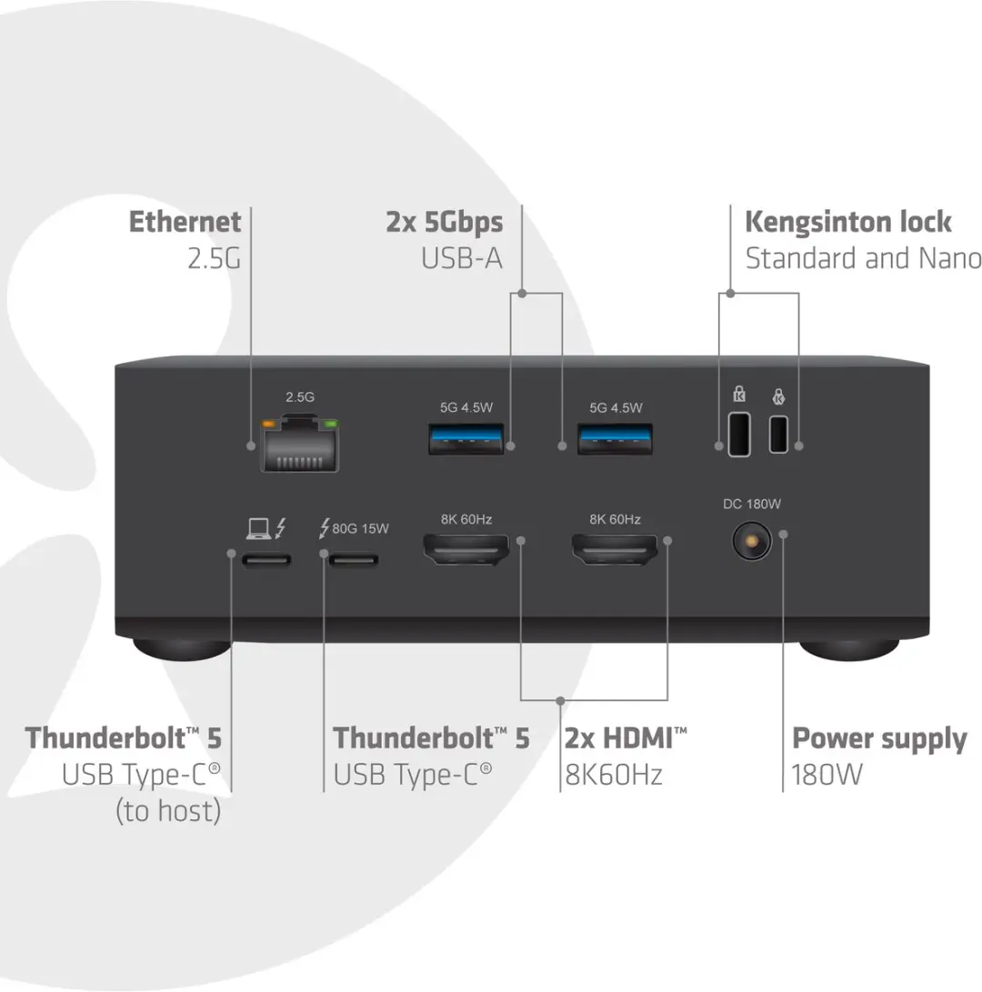 Club 3D 13-1 Thunderbolt 5 Docking Station M.2 - 2x HDMI 8K60Hz - 180W - Zwart