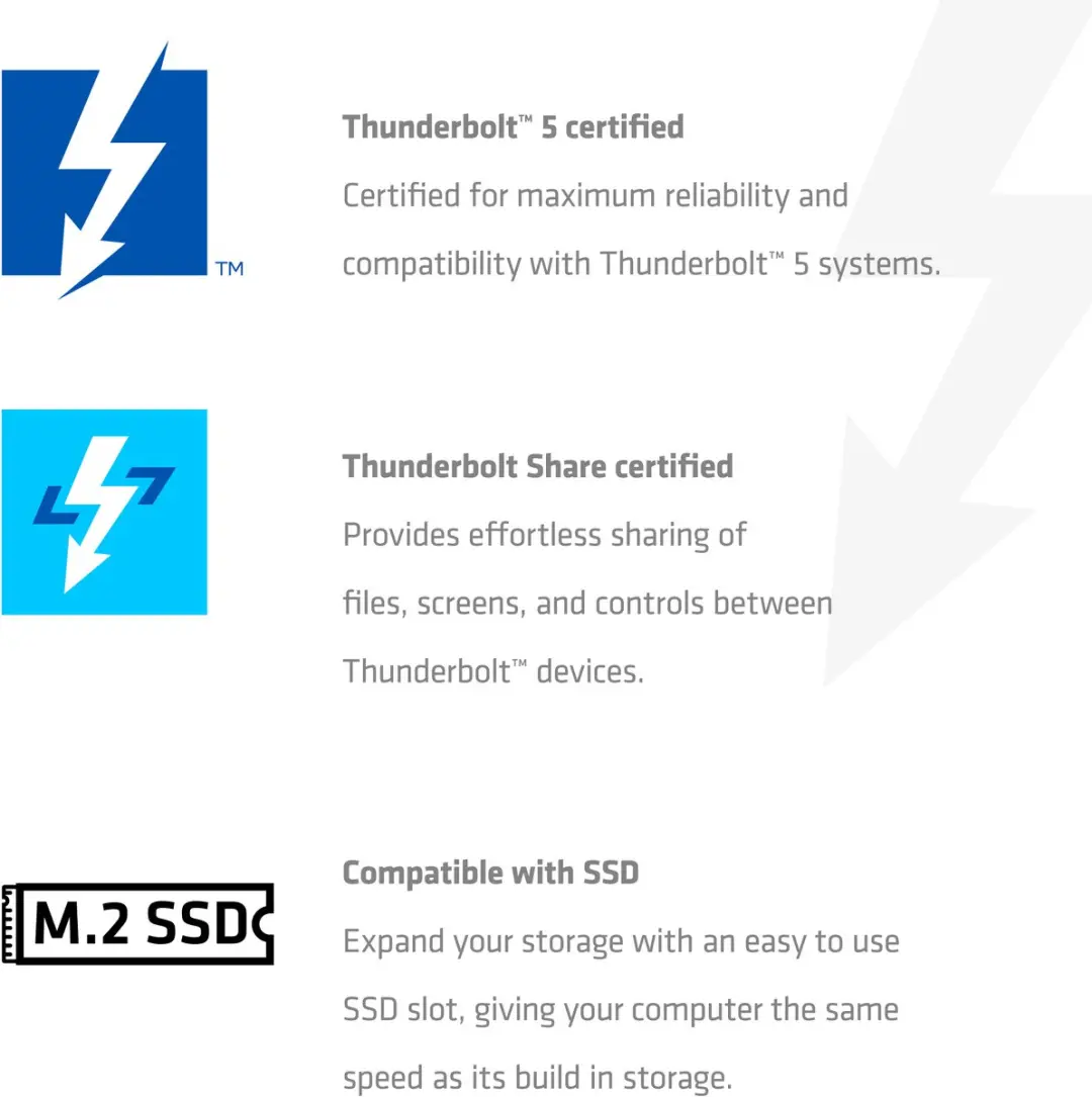 Club 3D 13-1 Thunderbolt 5 Docking Station M.2 - 2x HDMI 8K60Hz - 180W - Zwart