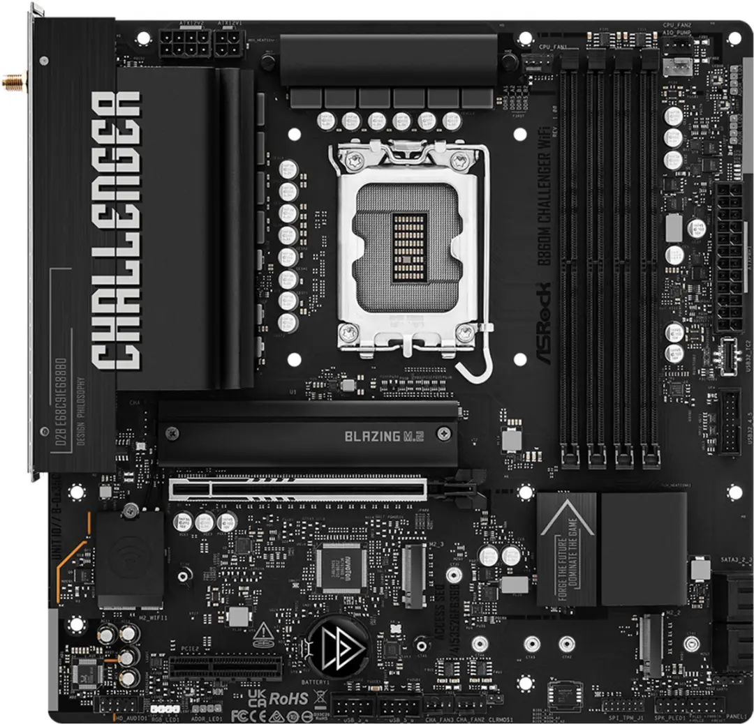 ASRock B860M Challenger WiFi B860 LGA1851 Micro-ATX - 90-MXBUP0-A0UAYZ