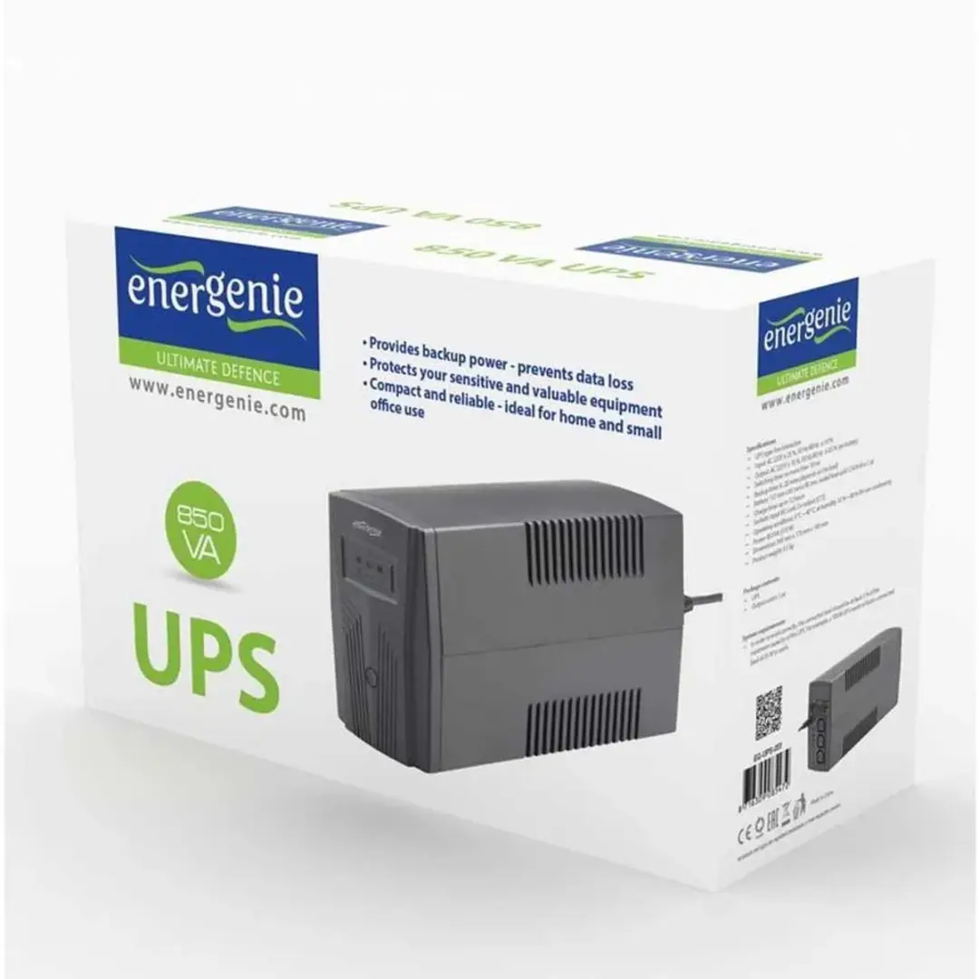 EnerGenie EG-UPS-B650 UPS 650VA - 2 Stopcontacten - Zwart