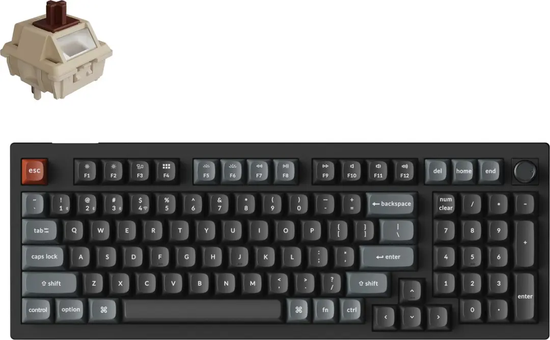 Keychron V5 Ultra V5U-D3 Mechanisch Toetsenbord - Bruine Switch - Zwart