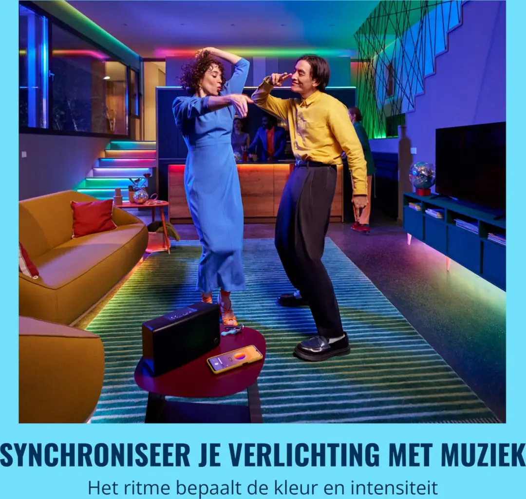 WiZ RGBIC LED Strip 10m - 2x5m - Wit - 2000K - afbeelding 4 van 6