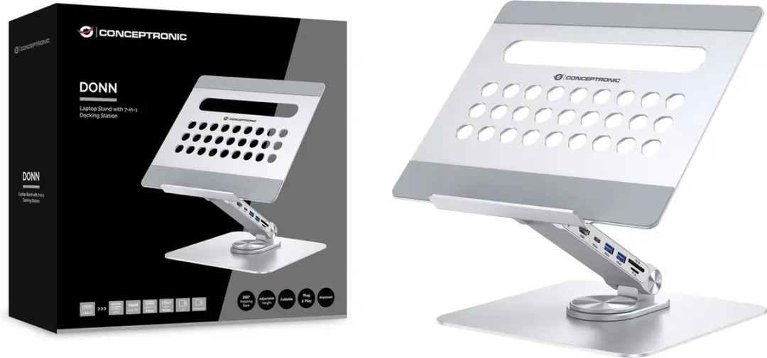 Conceptronic DONN27G Laptopstandaard - Zwart