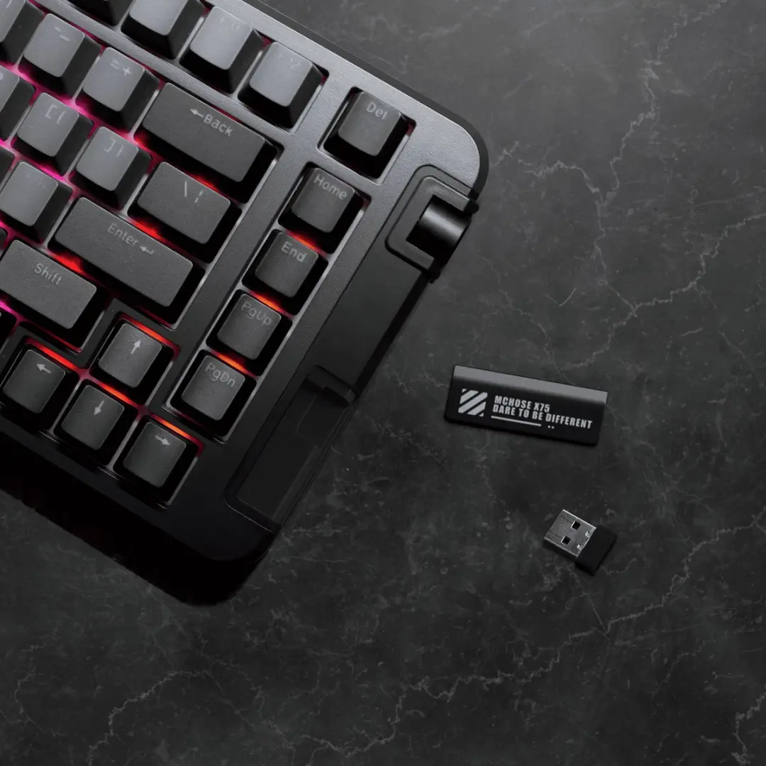 MCHOSE X75 Draadloos Mechanisch Gamingtoetsenbord - Hyacinth Switches - Zwart