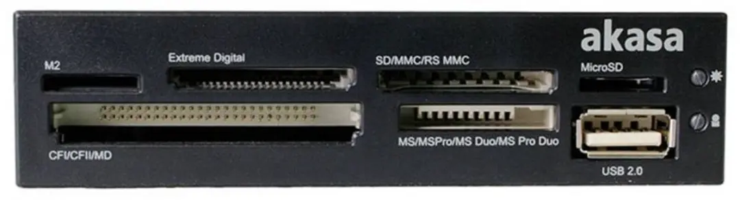 Akasa AK-ICR-07 Externe Geheugenkaartlezer - USB-A 2.0 - Zwart