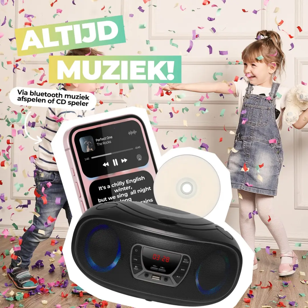 Denver TCL212BT Draagbare Boombox - Bluetooth - Grijs