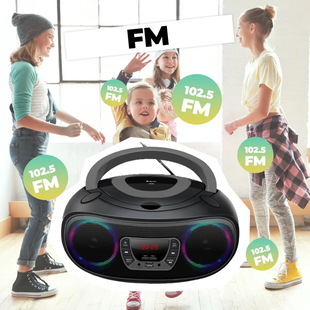 Denver TCL212BT Draagbare Boombox - Bluetooth - Grijs