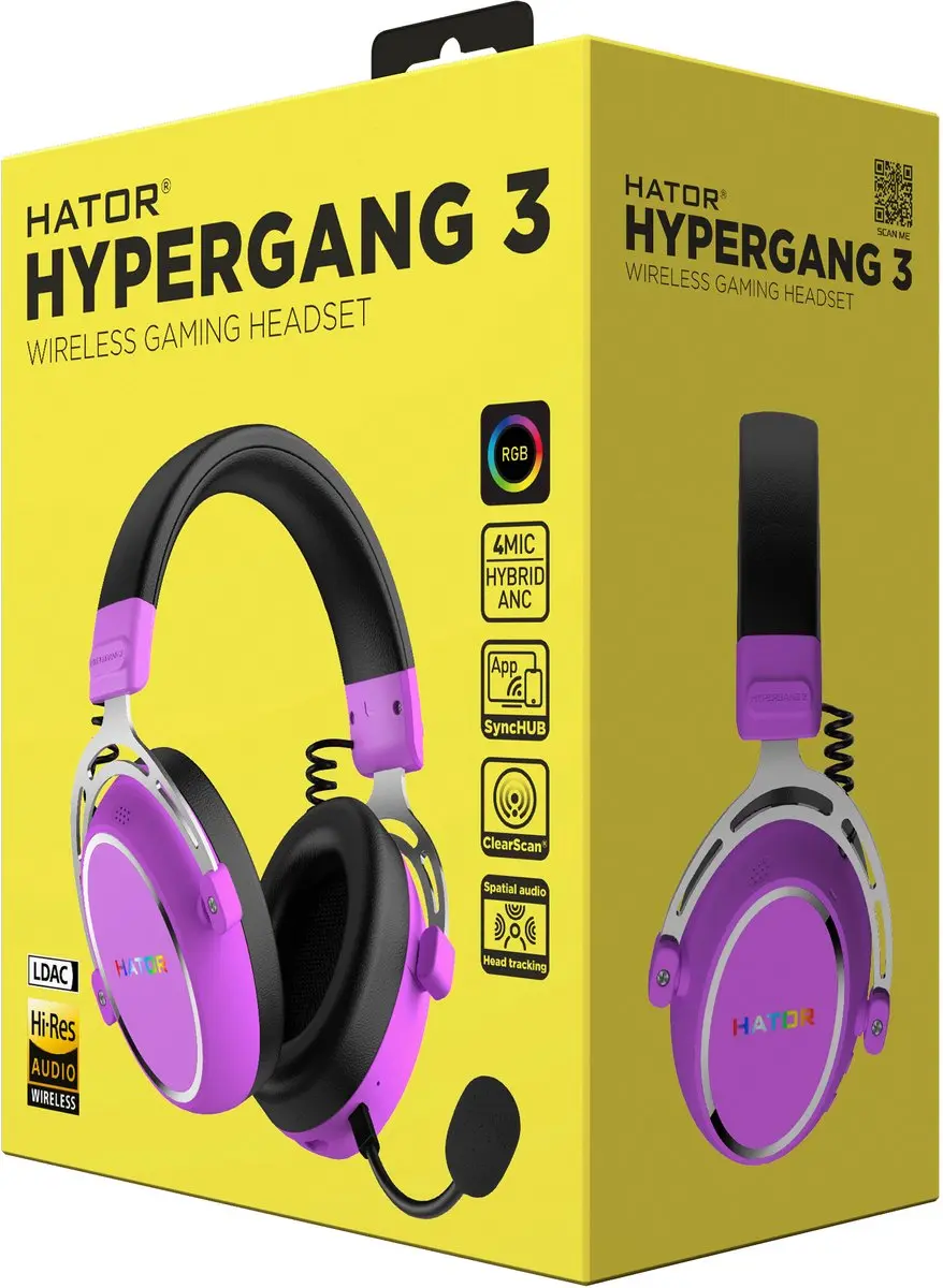 HATOR Hypergang 3 ESH52 Draadloze Gamingheadset - Violet