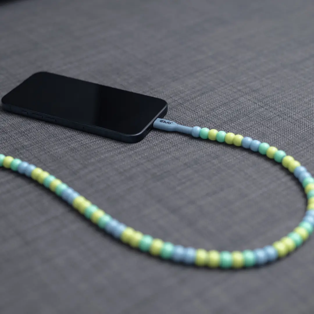 Club3D USB-C Kralenkabel CAC-3011 - Blauw/ Groen