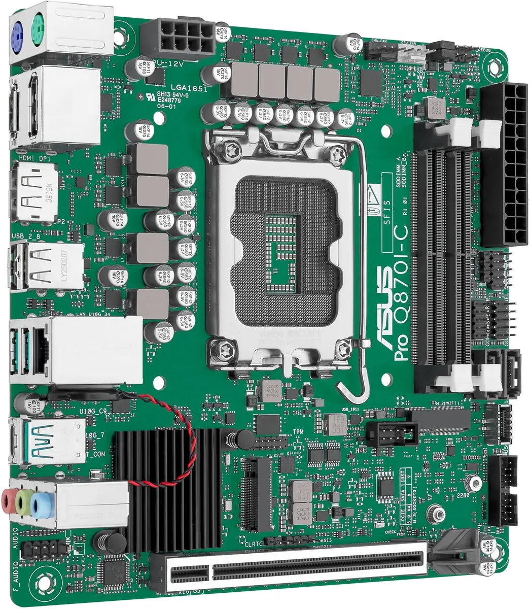 ASUS PRO Q870I-C-CSM Mini ITX Moederbord - LGA 1851 - afbeelding 6 van 6