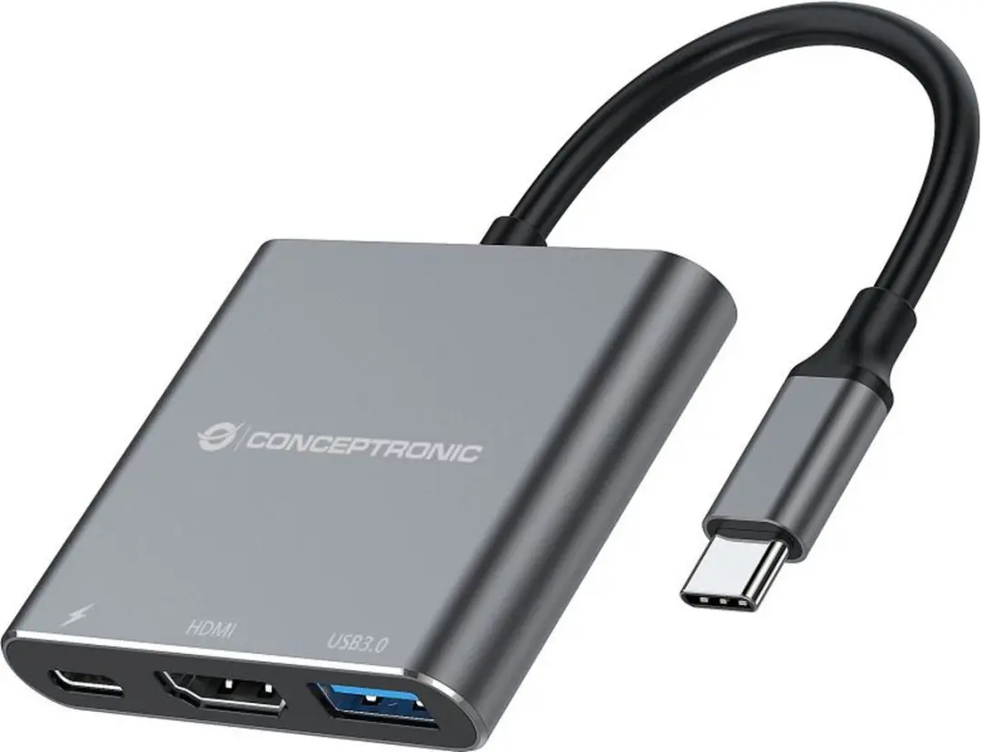 Conceptronic DONN18G USB 3.2 Dock 100W - Grijs