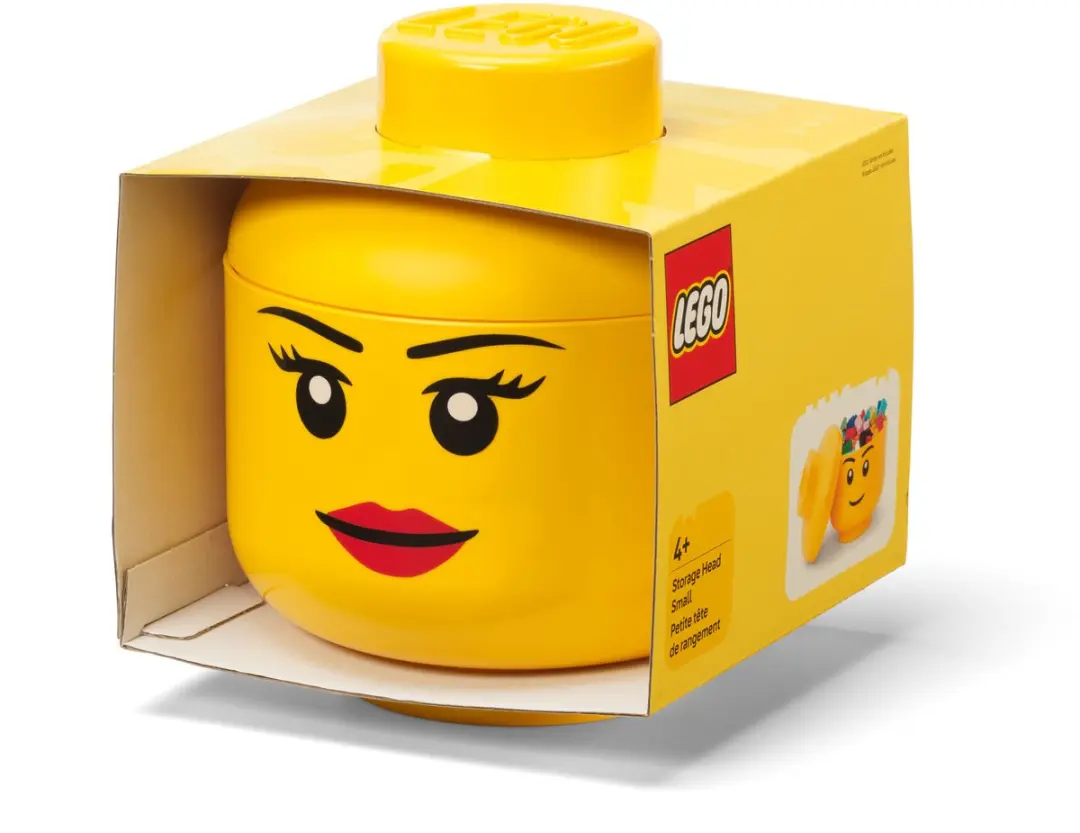 LEGO Iconic Hoofd Opbergbox Geel 16cm