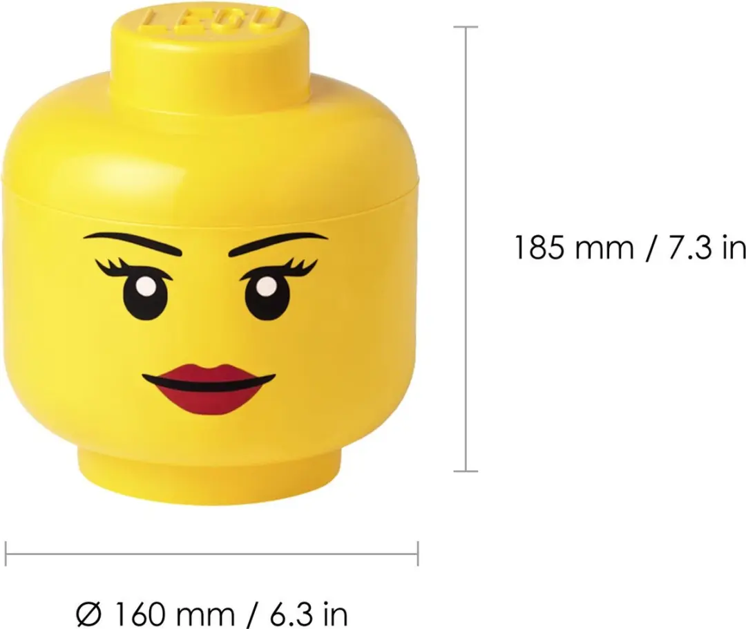 LEGO Iconic Hoofd Opbergbox Geel 16cm